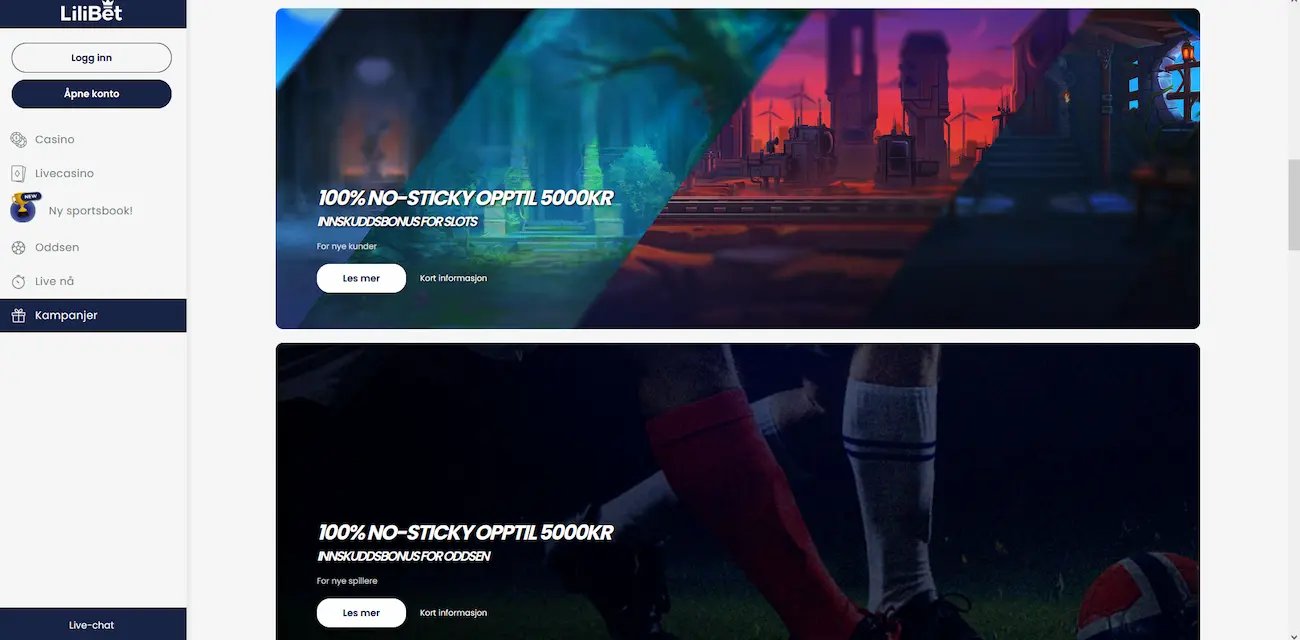 Uvítací bonus a akce v Lilibet Casino